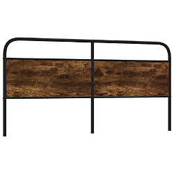 vidaXL Tête de lit de remplacement chêne fumé 180 cm acier et bois d'ingénierie