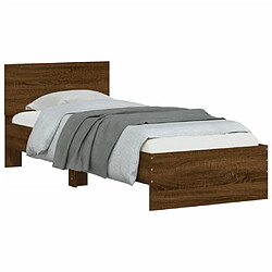 Acheter vidaXL Cadre de lit sans matelas avec tête de lit 90x200 cm