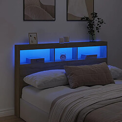 Acheter vidaXL Armoire tête de lit avec LED chêne sonoma 160x17x102 cm