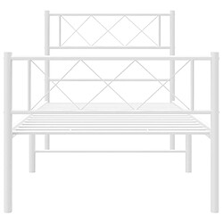 Acheter vidaXL Cadre de lit métal sans matelas avec pied de lit blanc 80x200cm
