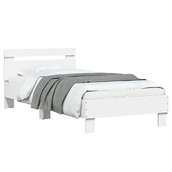 Acheter vidaXL Cadre de lit sans matelas avec tête de lit blanc 90x200 cm