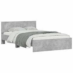 Avis vidaXL Cadre de lit sans matelas gris béton 120x190 cm