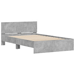 Acheter vidaXL Cadre de lit sans matelas gris béton 120x190 cm