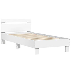 Avis vidaXL Cadre de lit sans matelas avec tête de lit blanc 90x200 cm
