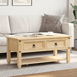 Avis vidaXL Table basse avec tiroirs Corona 100x48x45 cm bois de pin massif
