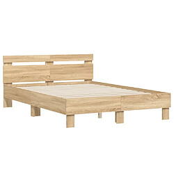 Avis vidaXL Cadre de lit sans matelas chêne sonoma 120x190 cm