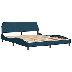 Acheter vidaXL Lit avec matelas Hanko bleu 160x200 cm velours