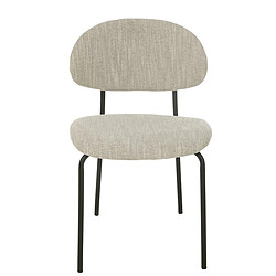 Mes Chaise repas 51x55x82 cm en tissu doux beige - TESTI