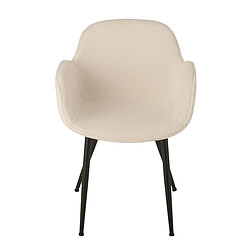 Mes Chaise repas 53x58x80,5 cm en tissu effet laine blanche