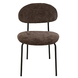 Mes Chaise repas 51x55x82 cm en tissu doux brun - TESTI