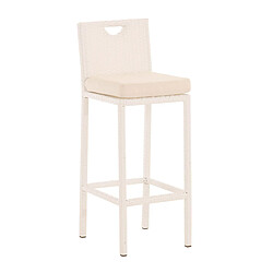 Decoshop26 Tabouret de bar de jardin - Blanc