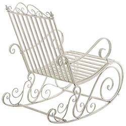 Decoshop26 Lot de 2 fauteuils de jardin à bascule - Blanc pas cher