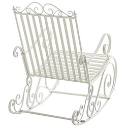 Decoshop26 Lot de 2 fauteuils à bascule - Blanc pas cher