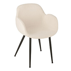 Mes Chaise repas 53x58x80,5 cm en tissu effet laine blanche