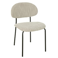 Mes Chaise repas 51x55x82 cm en tissu doux beige - TESTI