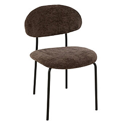 Mes Chaise repas 51x55x82 cm en tissu doux brun - TESTI