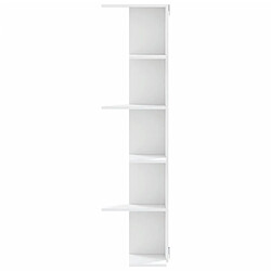 Acheter vidaXL Étagère d'angle murale blanc 36,5x36,5x140 cm bois d'ingénierie