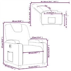 vidaXL Fauteuil inclinable électrique Gris clair Tissu pas cher