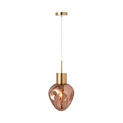 Mes Suspension design 25x25x160 cm en verre cuivré et métal doré