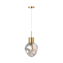Mes Suspension design 25x25x160 cm en verre gris et métal doré