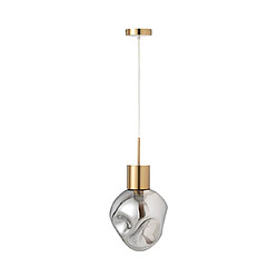 Mes Suspension design 25x25x160 cm en verre gris et métal doré