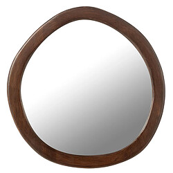 Mes Miroir mural design 40x39 cm en manguier brun