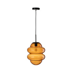 Mes Suspension 1 lampe 28x28x160 cm en verre marron - HONEY