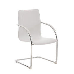 Decoshop26 Fauteuil de bureau visiteur - Blanc