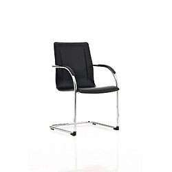 Decoshop26 Chaise de bureau visiteur - Noir