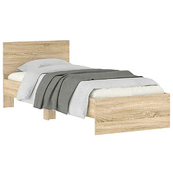 Acheter vidaXL Cadre de lit sans matelas avec tête de lit 90x190 cm