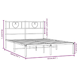 vidaXL Cadre de lit métal sans matelas avec tête de lit noir 120x190cm pas cher
