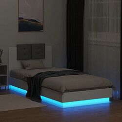 Acheter vidaXL Cadre de lit avec LED sans matelas blanc 100x200 cm