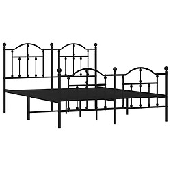 Avis vidaXL Cadre de lit métal sans matelas avec pied de lit noir 135x190cm