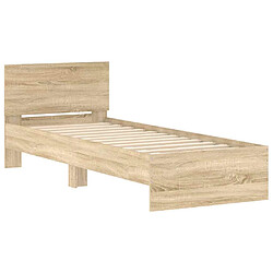 Avis vidaXL Cadre de lit sans matelas avec tête de lit 90x190 cm