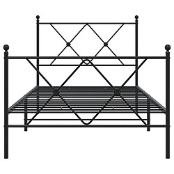 Acheter vidaXL Cadre de lit métal sans matelas avec pied de lit noir 90x200 cm