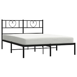 Avis vidaXL Cadre de lit métal sans matelas avec tête de lit noir 120x190cm