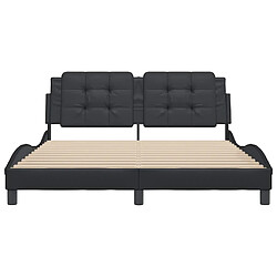 Acheter vidaXL Cadre de lit sans matelas Zadar noir 160x200 cm similicuir