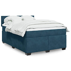 vidaXL Sommier à lattes de lit et matelas bleu 160x200 cm velours