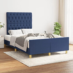 vidaXL Cadre de lit sans matelas bleu 120x190 cm tissu