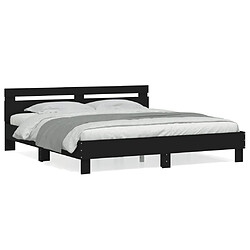 vidaXL Cadre de lit sans matelas noir 200x200 cm 