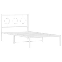 Avis vidaXL Cadre de lit métal sans matelas et tête de lit blanc 100x190 cm