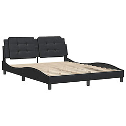 Avis vidaXL Cadre de lit sans matelas Zadar noir 160x200 cm similicuir