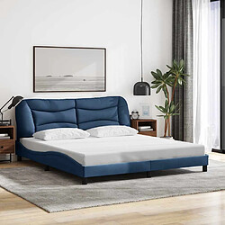 vidaXL Cadre de lit sans matelas Hvar bleu 180x200 cm tissu