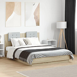 vidaXL Cadre de lit sans matelas chêne sonoma 140x190 cm