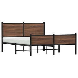 Acheter vidaXL Cadre de lit en métal sans matelas chêne marron 137x190 cm