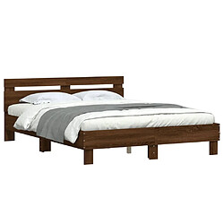 Avis vidaXL Cadre de lit sans matelas chêne marron 140x190 cm
