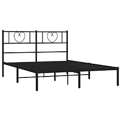 Acheter vidaXL Cadre de lit métal sans matelas avec tête de lit noir 120x190cm
