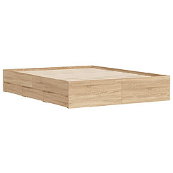 Acheter vidaXL Cadre de lit avec tiroirs sans matelas chêne sonoma 140x200 cm