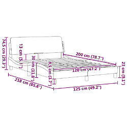 vidaXL Cadre de lit Dover blanc 120x200 cm similicuir pas cher