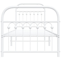 Acheter vidaXL Cadre de lit métal sans matelas avec pied de lit blanc 75x190cm
